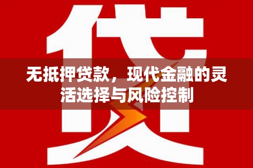 江西无抵押贷款，现代金融的灵活选择与风险控制