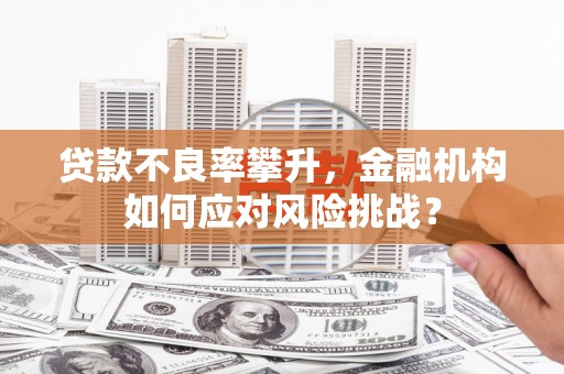 江西贷款不良率攀升，金融机构如何应对风险挑战？