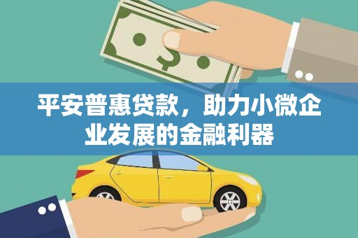 江西平安普惠贷款，助力小微企业发展的金融利器