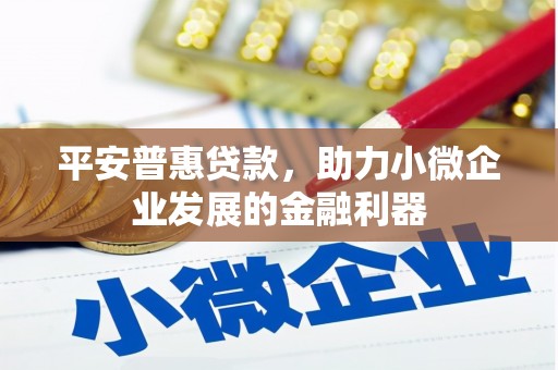 江西平安普惠贷款，助力小微企业发展的金融利器