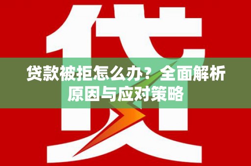 江西贷款被拒怎么办？全面解析原因与应对策略